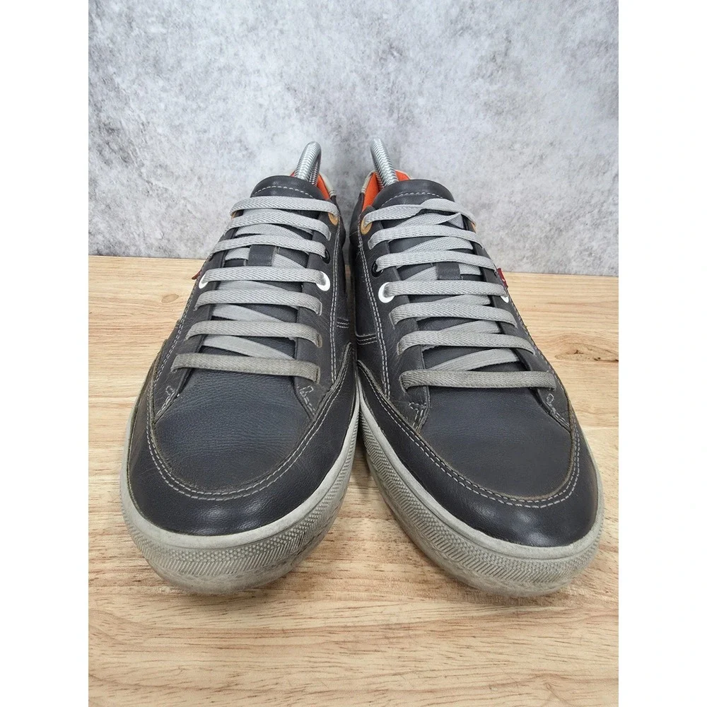 Ferracini Sneakers Mens 8 Gray Leather Low Top Casual Shoes Brazil Made 1450E